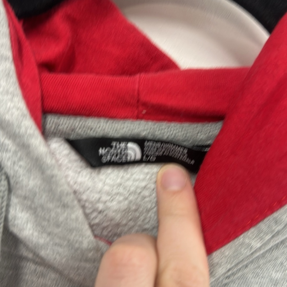 North Face gray hooded sweatshirt L - Picture 2 of 7